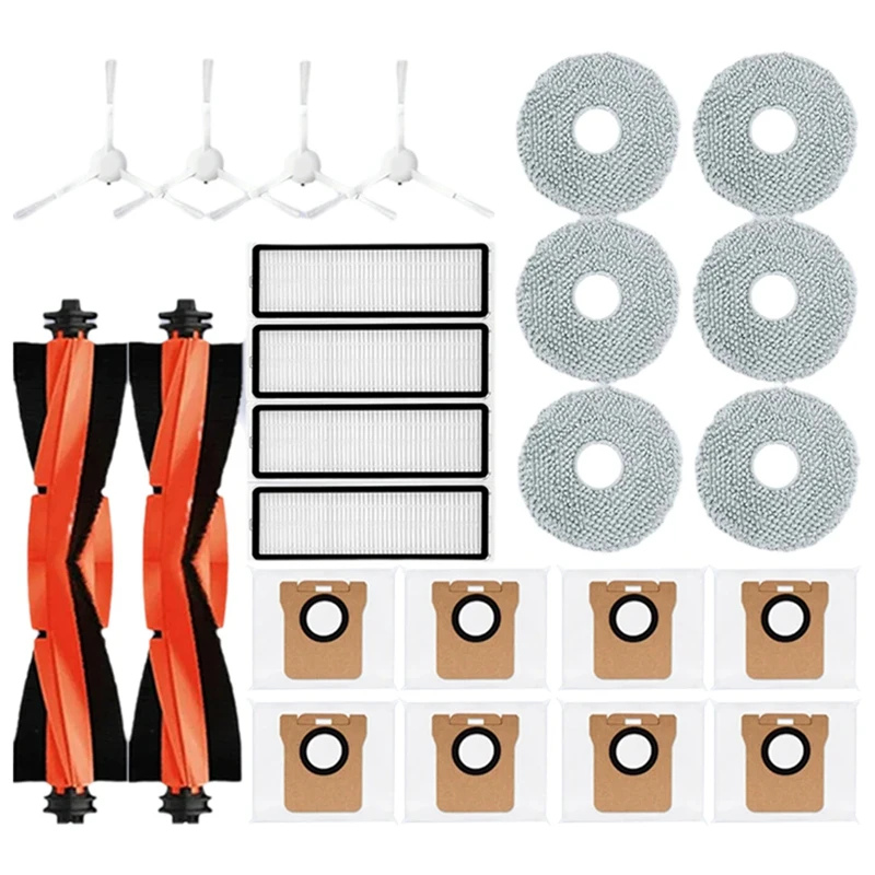 BAAG-untuk Xiaomi Robot Vakum X20 + / X20 Plus Robot Penyedot Debu Sikat Sisi Utama Filter Hepa Aksesori Tas Debu Kain Pel