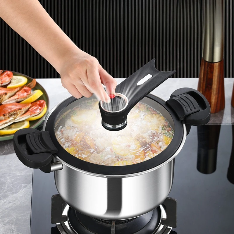 

304 Stainless Steel Micro Pressure Cooker Multifunctional Soup Pot Thickened Large Capacity Pressure Boiler Stove Universal