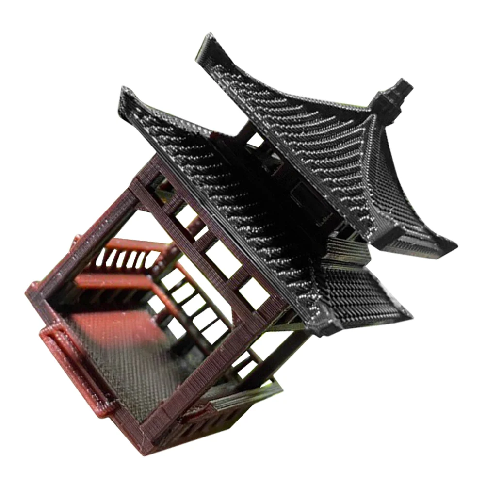 Pavilion Small Ornaments Mini Pagoda Lantern Terrarium Aquarium Japanese Tank Fake Fish Gazebo Miniature Figurine Model