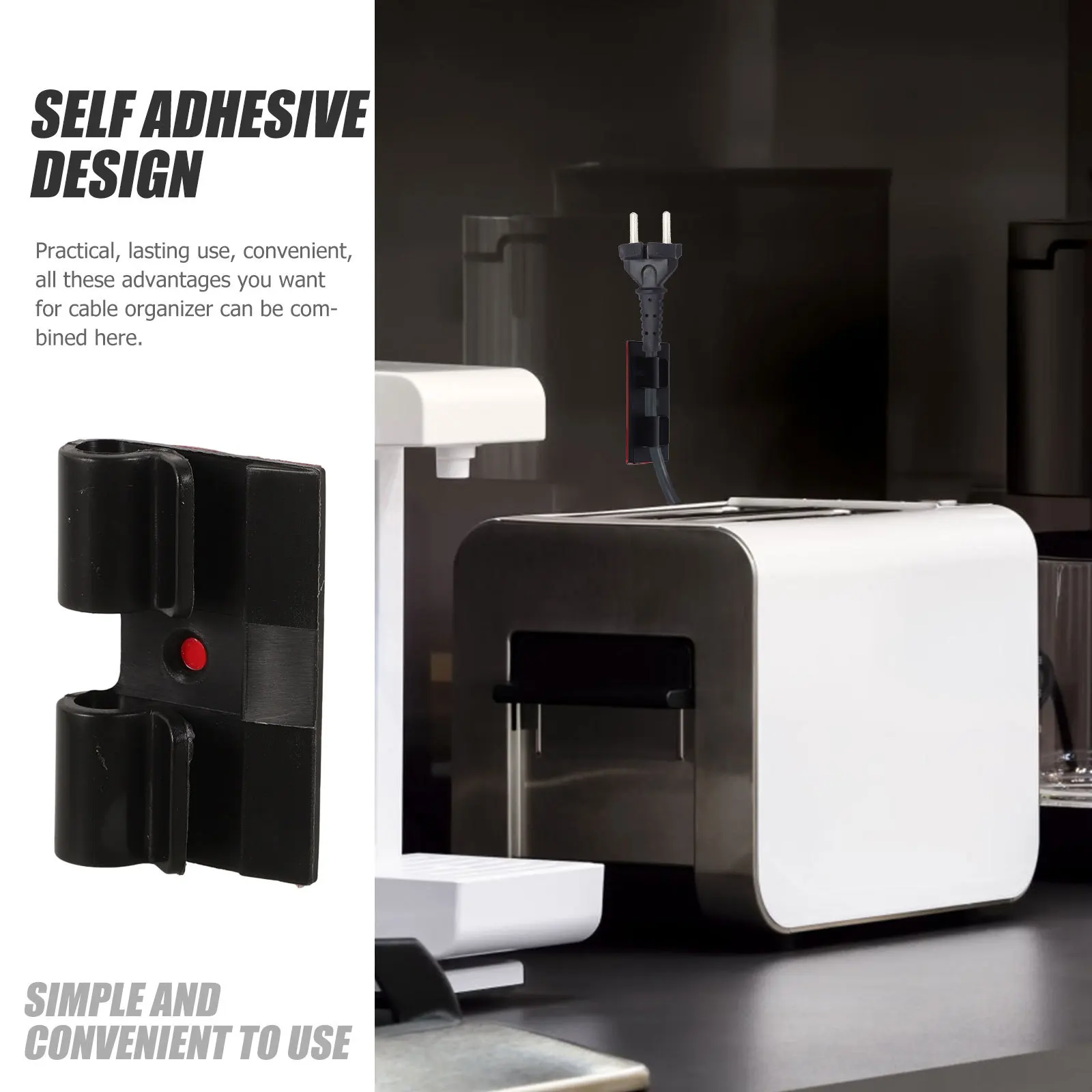 

10Pcs Cable Clips Wire Management Self-Adhesive Cord Organizers Desktop Wall Cable Holders Stick on Wire Clips