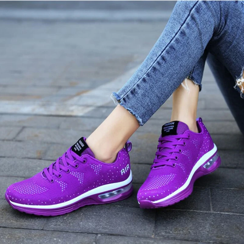 

Women Shoes Fashion Sneakers Stretch Fabric Air Cushion Casual Platform Shoes Ladies Loafers New Student Sports Shoes Very Light