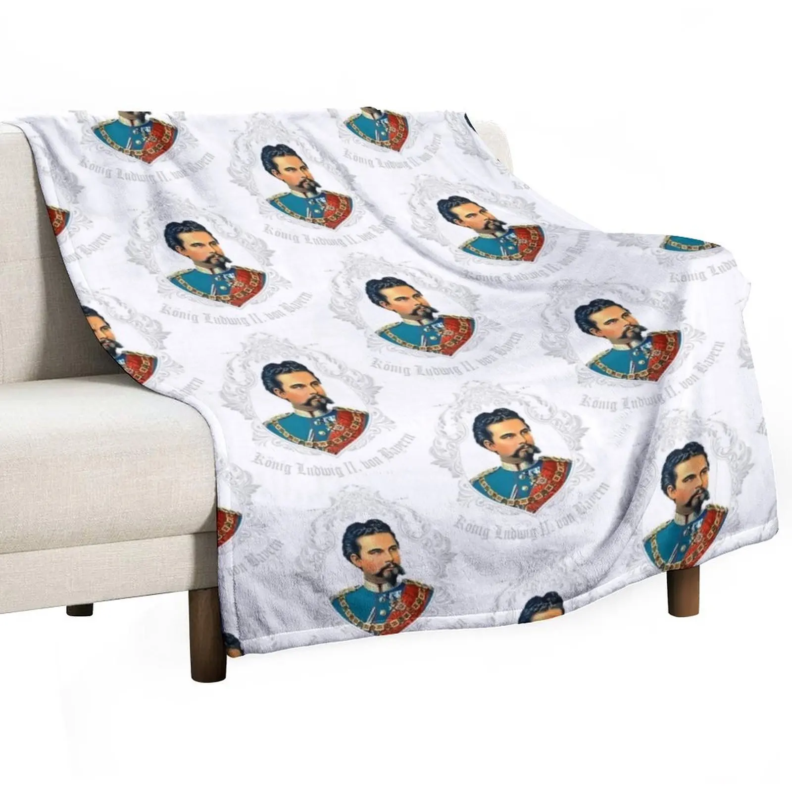 KING LUDWIG II OF BAVARIA Throw Blanket Nap Sofa Quilt halloween Luxury St Warm Bed linens Blankets