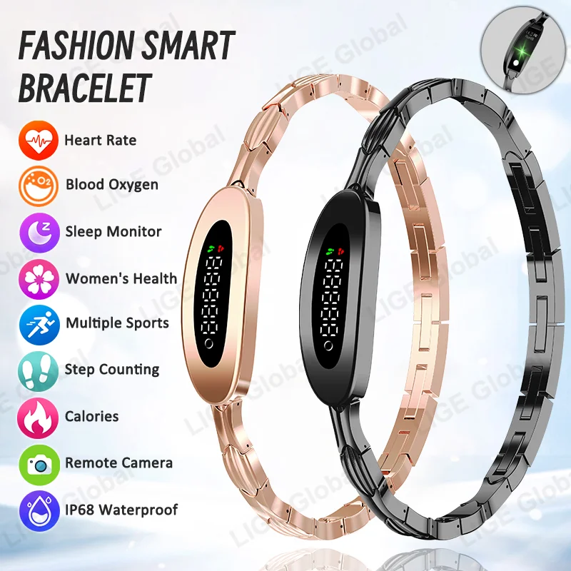 

LIGE New Fashion Lady Smart Bracelet Band Women Sport Fitness Heart Rate Blood Oxygen Sleep Monitor Pedometer Smartwatch 2025