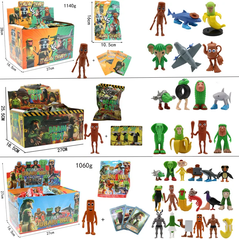 Tung tung sahur italiano brainrot figura de ação brinquedos criativos decoração de mesa coleção ornamentos estatuetas modelo boneca presente