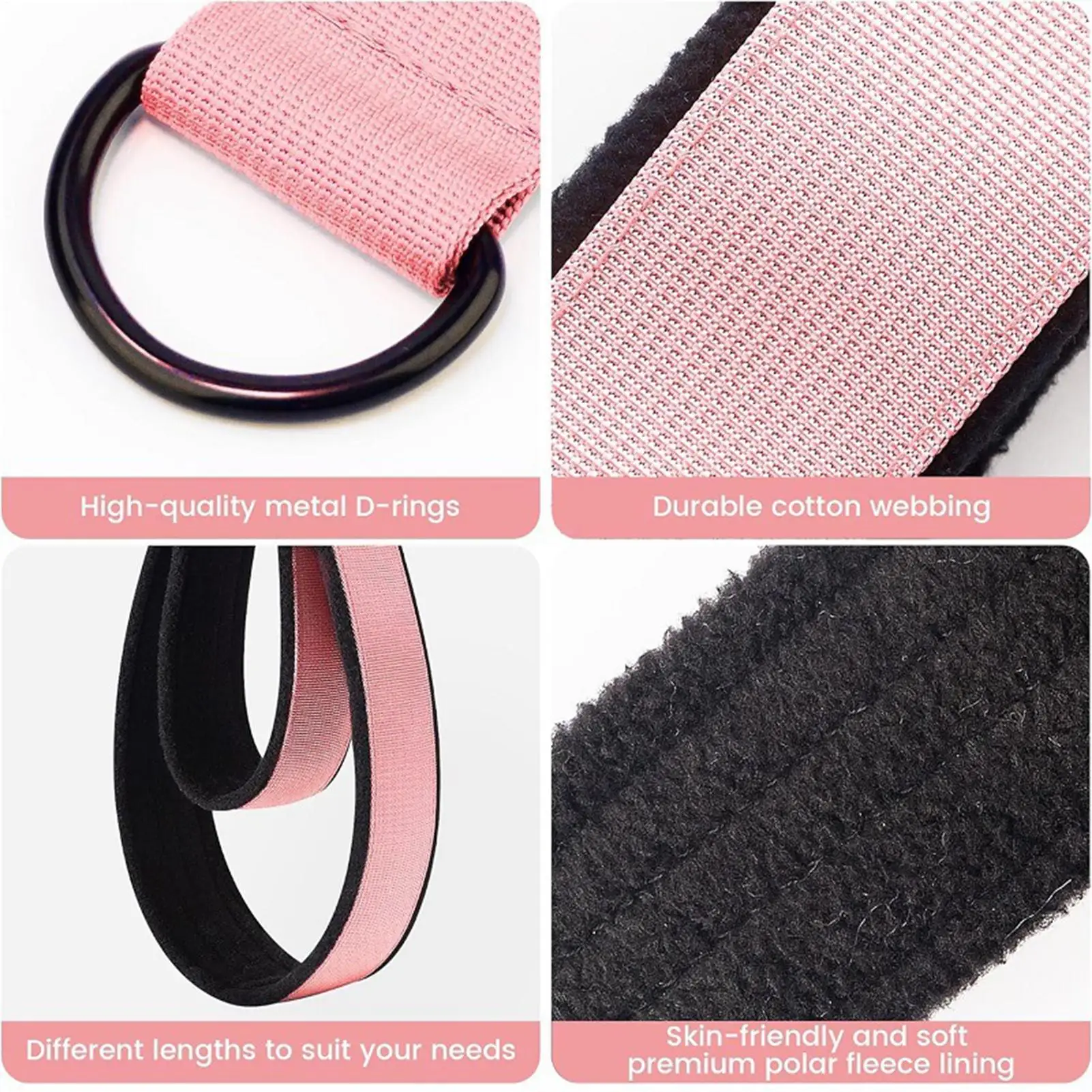 

Ремень для пилатеса с двойным кольцом, 2 штуки, ручки для пилатес-реформера для домашних тренировок, спортзала, йога-студии, занятий барр-дэнсом