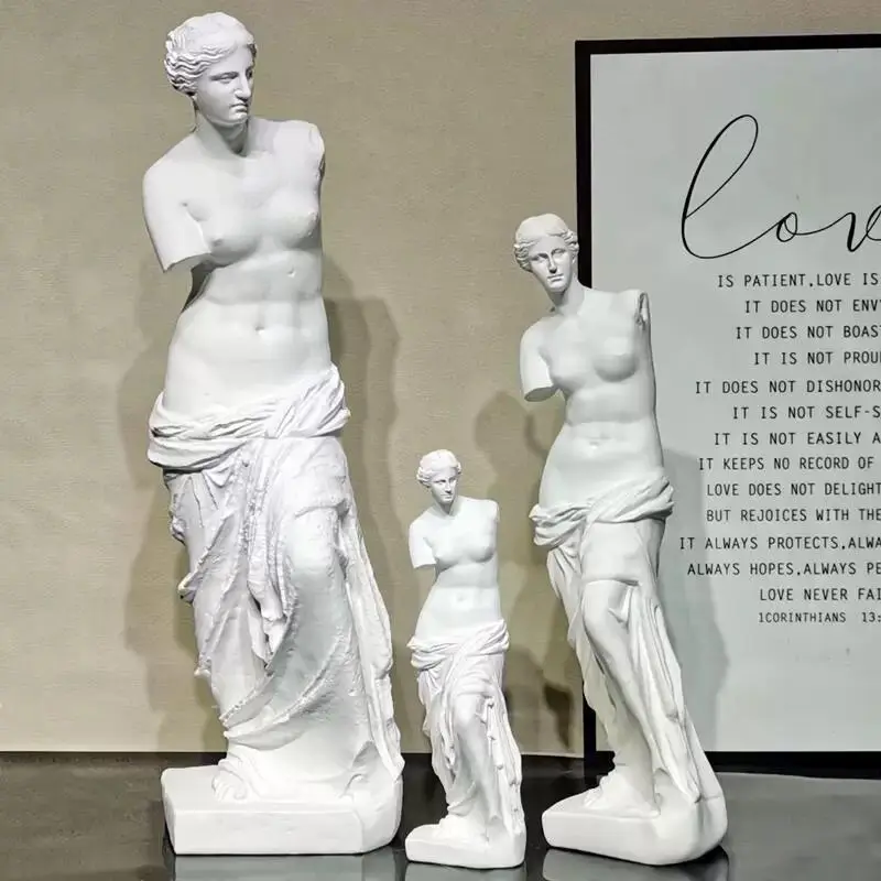 

Hot Sale Venus de Milo Resin Statue Nordic Style Broken Arm Venus Sculpture Tabletop Ornament Wine Cabinet Home Decor Gift
