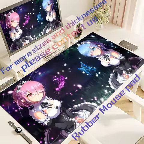 Gaming Accessories Manga Mouse Pad Re Zero Rem Emilia Mousepad Speed Keyboard Gamer Rubber Mat Anime Rug Full Gamer Pc CS GO