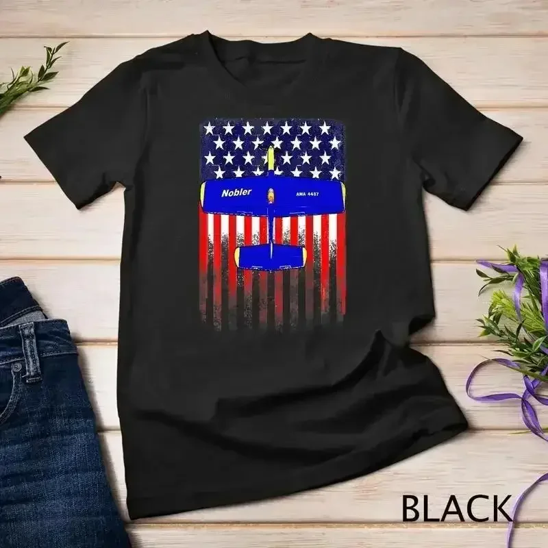 Nobler Control Line RC Airplane 4th of July USA T Shirt Unisex T shirt