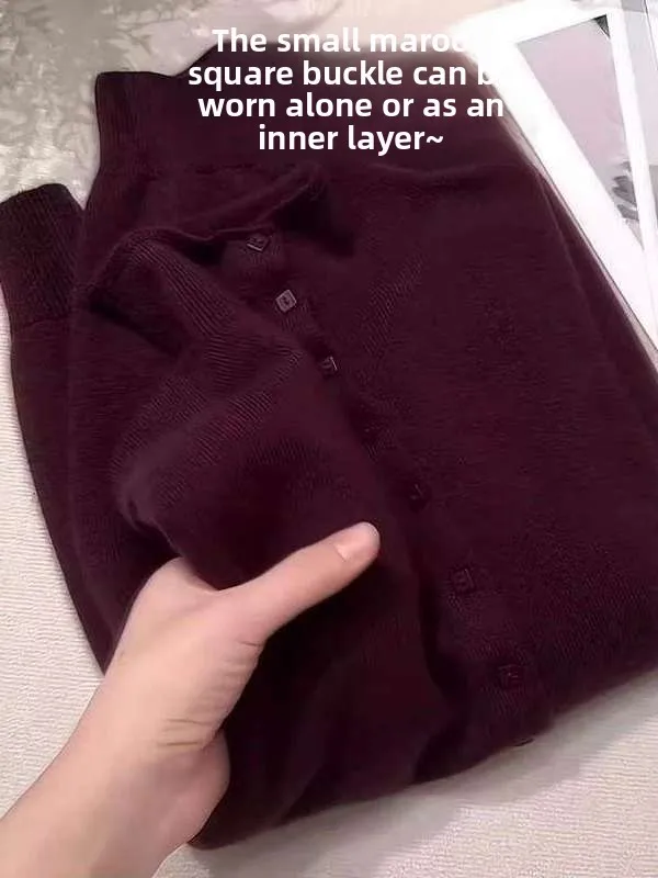 

plus Size Wine Red Korean Sle Long Sve Knitted Top Women's Autumn Winter Slimming Faion Base Layer irt