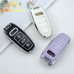 Soft TPU Car Smart Key Case Cover For Audi A6 A7 A8 E-tron Q5 Q8 C8 D5 Auto Styling Protection Shell Holder Accessories
