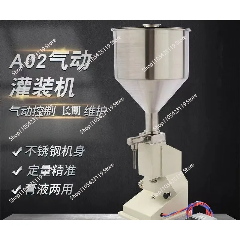 A02 Pneumatic/Manual Paste Liquid Filling Machine Bottle Liquid Filler with Pedal for Water Juice Cosmetic Milk