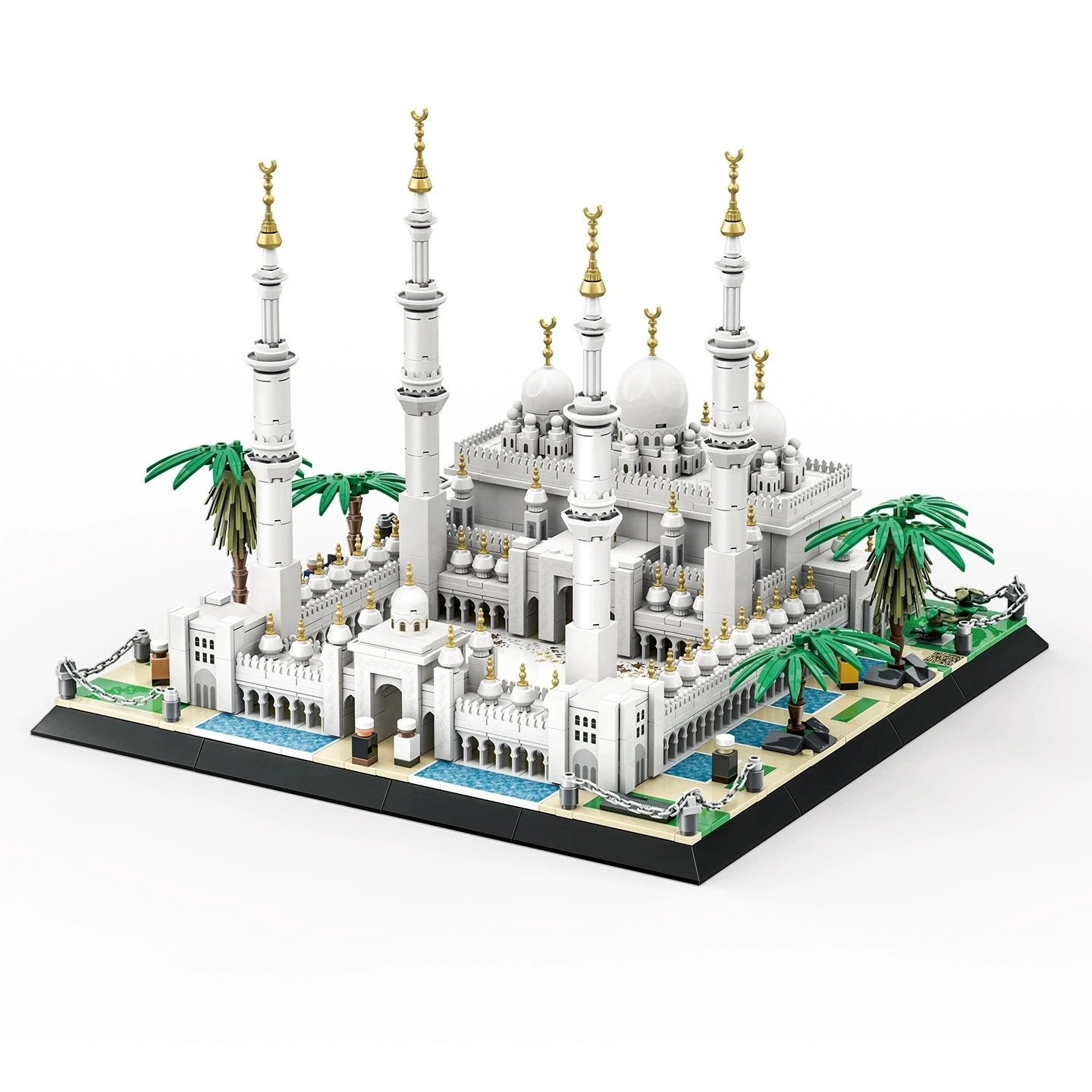 

1463pcs Sheikh Zaved Grand Mosque-Abu Dhabi Famous Architecture Building Block Model Sets Bricks Toys Collection For Gifts