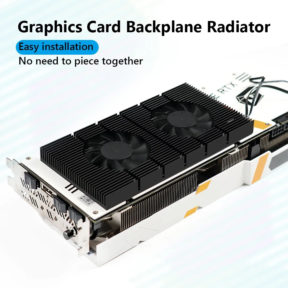 Plaque arrière pour carte graphique, refroidisseur de mémoire, radiateur pour carte graphique, plaque arrière en alliage d'aluminium avec contrôle PWM pour les séries RTX 3090, 3080 et 3070.