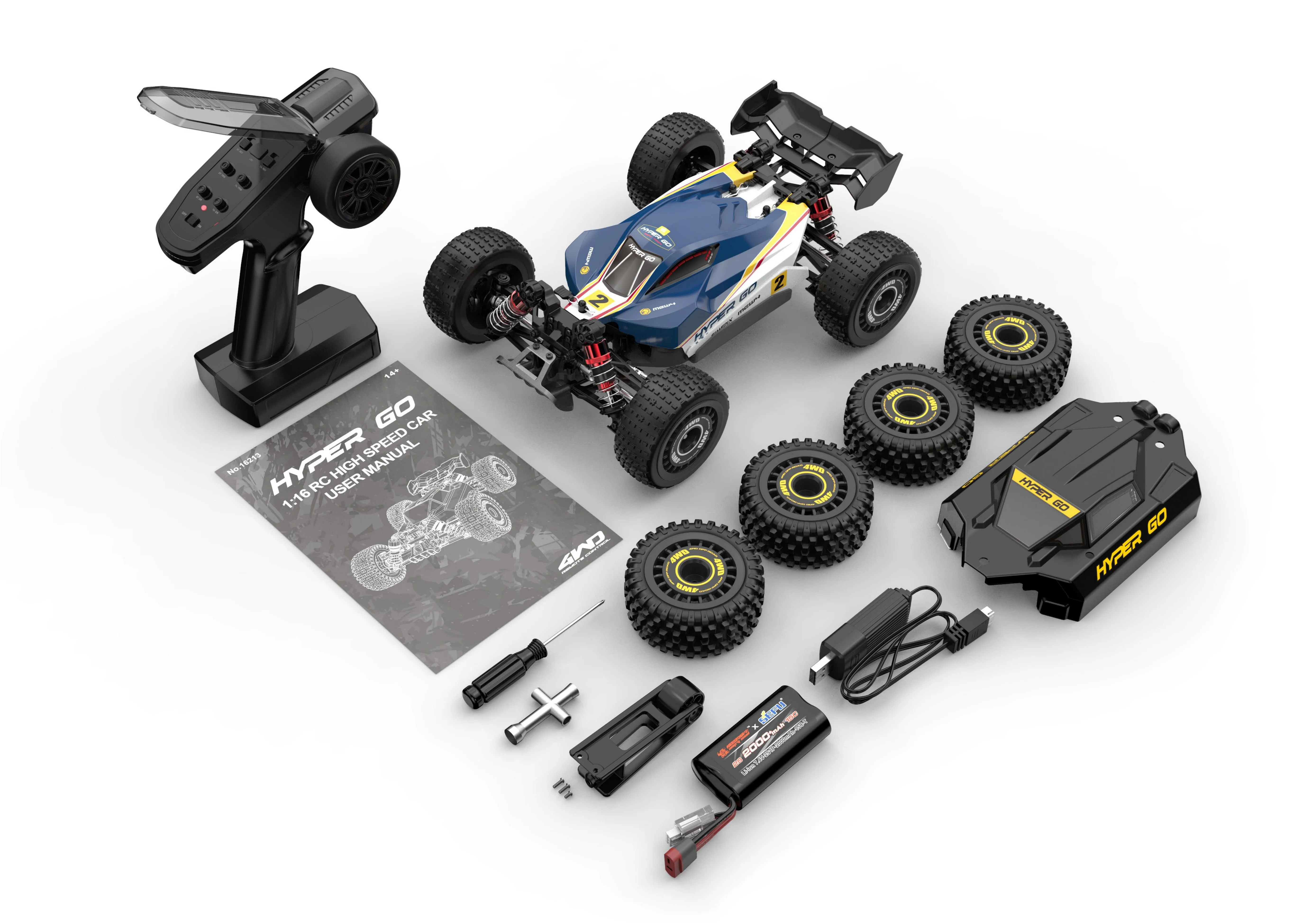 MJX 16213 1:16 Rc Car Hyper Go Brushless Double Shell&tire 4wd