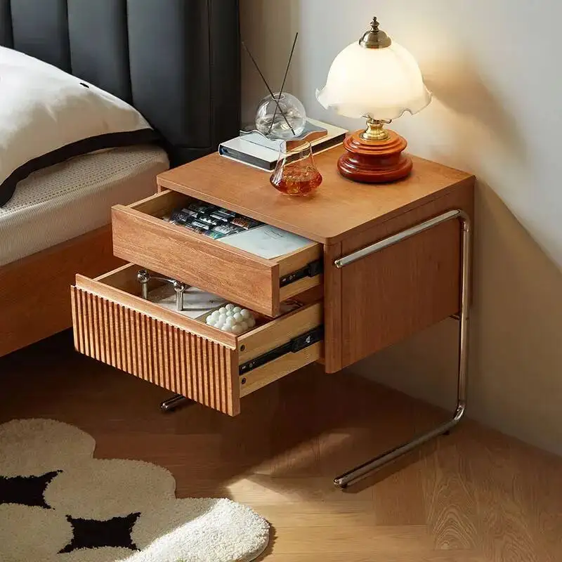 

Wood Brown European Unique Luxury Nightstands Walnut Organizer Bedsides Table Bedroom Design Teen Nordic Cabeceros Furnitures