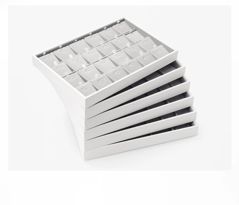 Oirlv Soft Velvet Stackable Jewelry Tray Case Jewelry Display Storage Box Portable Ring Earrings Necklace Organizer Box Jewelry