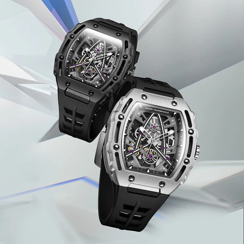 2023 New Automatic Mechanical Watches Mens Luxury Brand Mark Fairwhale Fashion Sports Waterproof Tonneau Mille Wristwatch Mans