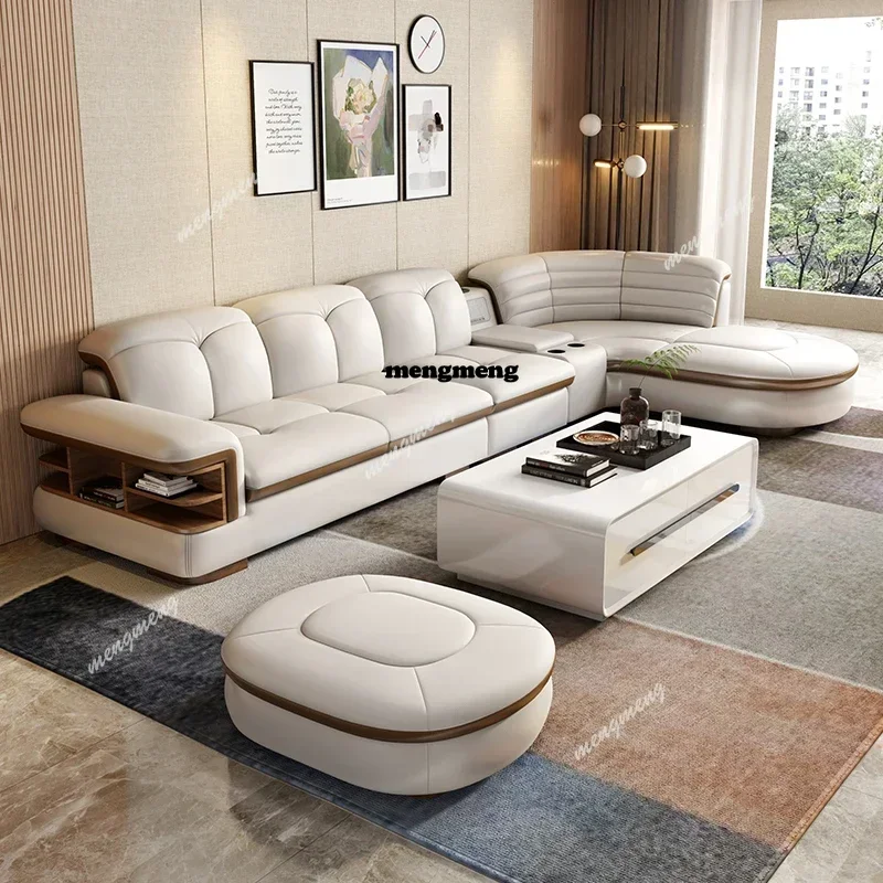 A178Modern Minimalist Sofas Multifunction Genuine Leather Apartment Single Sofas Design Living Room Woonkamer Banken urnituresH