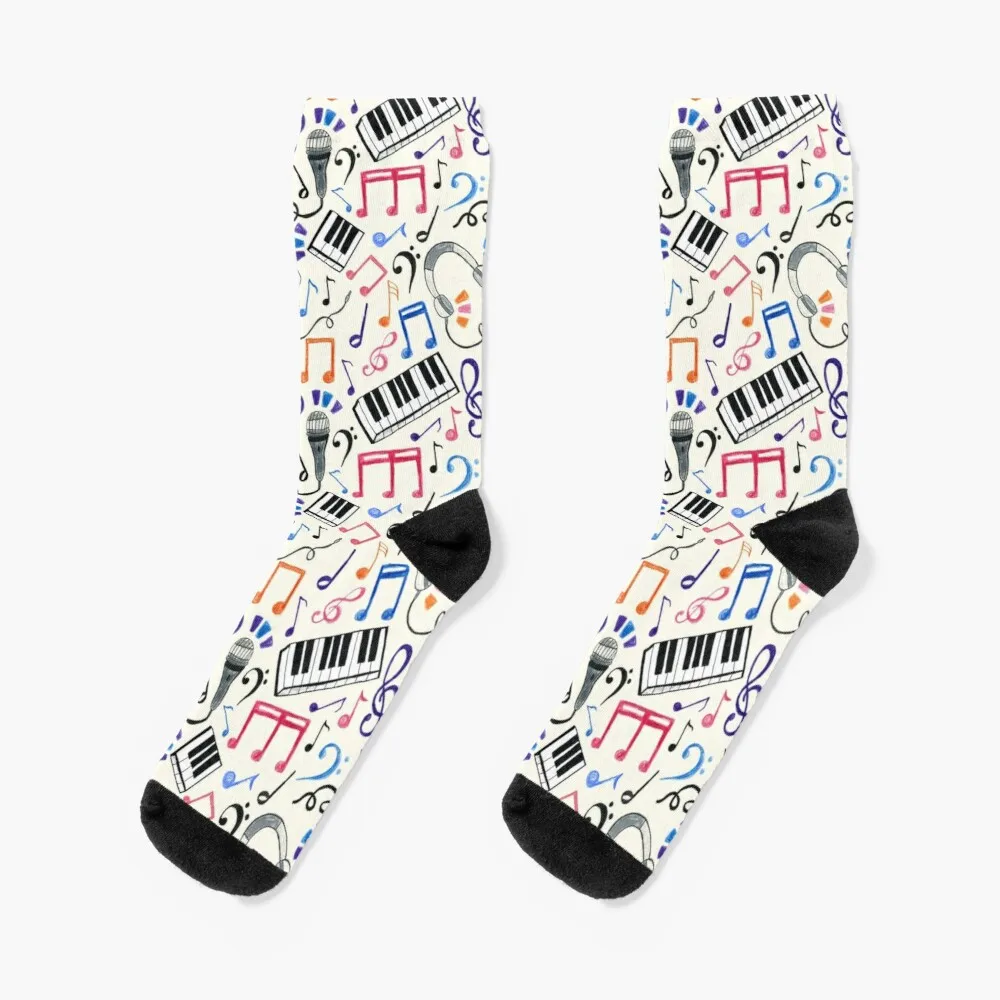 Good Beats - Music Notes & Symbols Socks Compression Stockings For Women Funny Socks For Men