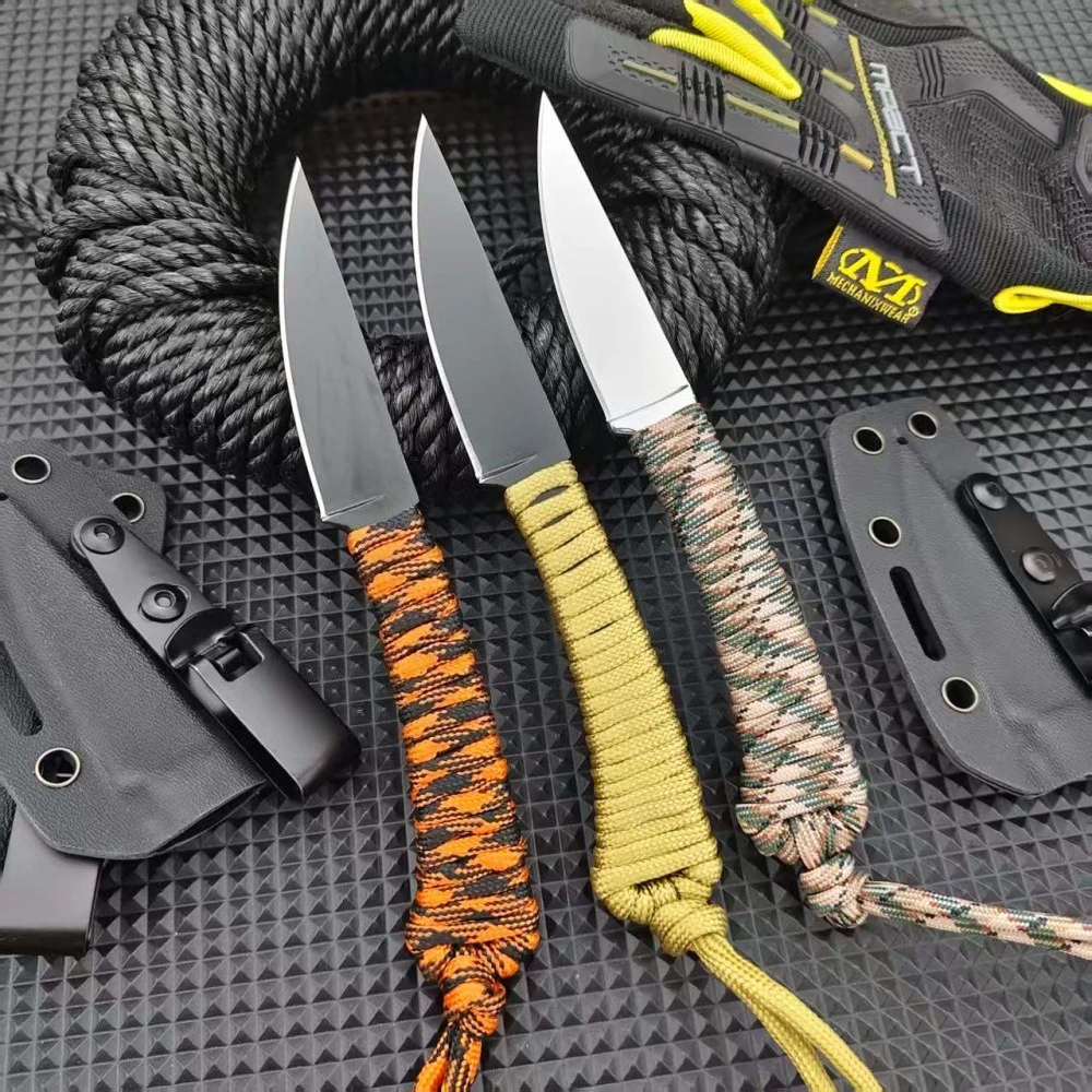 

Pocket Outdoor Straight Knife Lightweight Camping Utility Fixed Blade Knives with K Sheath Hight-quality Portable Cutting Tools