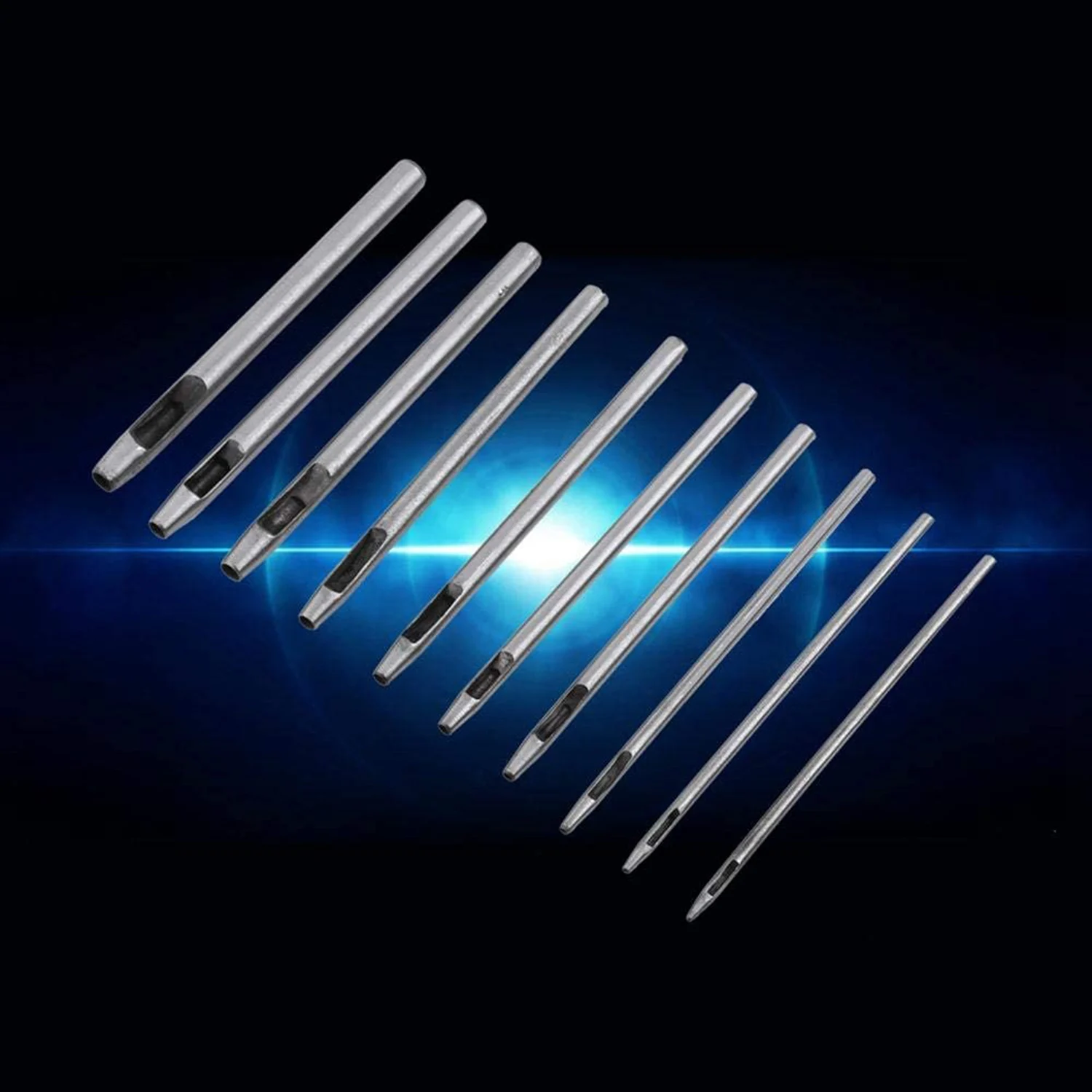 GTBL 16 Buah 2 Inci Bantalan Pengilap Cakram Kain Tempat Cakram Roda dengan 10 Buah Pemotong Pelubang Kulit Set Pelubang Berongga 0.5-5Mm