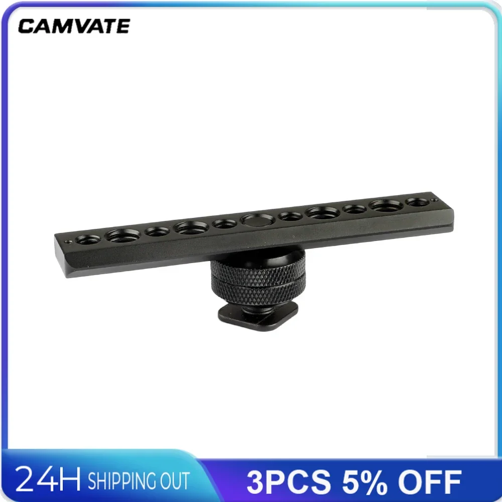 CAMVATE Quick Release NATO Rail Shoe Mount Extension Platform For DSLR Camera Accessories LED Video Light Microphone Phone Clip