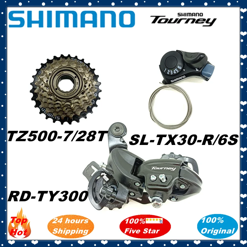 Shimano 6/7 Speed Groupset Tourney RD TY300 Rear Derailleur SL TX30 6S 7S Shifter Lever TX30 MF-TZ500-6 TZ500-7 Bike Cassette