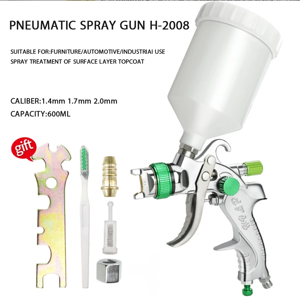 

ZT-H2008 Car Paint Spray Gun Paint Spray System with Air Pressure Regulator for Car, Fence, Furniture (Green)