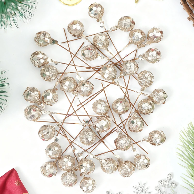 50/100/200 Stück Künstliche Beeren Weihnachtsdekoration Christbaumschmuck für Heimdekoration Noel Navidad Neujahr 2026 Ornament – Detail 9