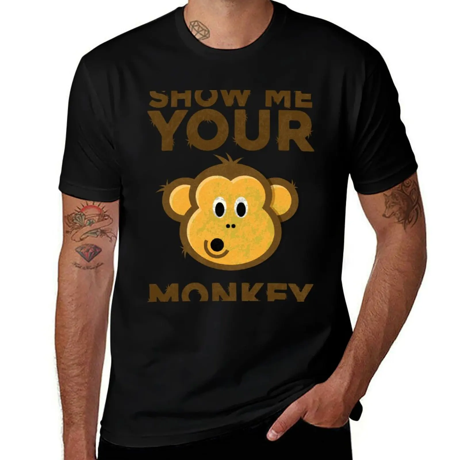

me t your Mind t Show cotton men monkey Crazy shirt cotton Monkey man 100% T-Shirt shirt Head