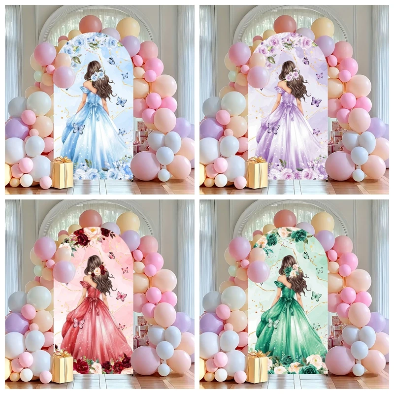 Girls Birthday Decortions Photography Backdrops Princess Dress Balloon Butterfly Celebration Party Portrait Shoots Backgrounds