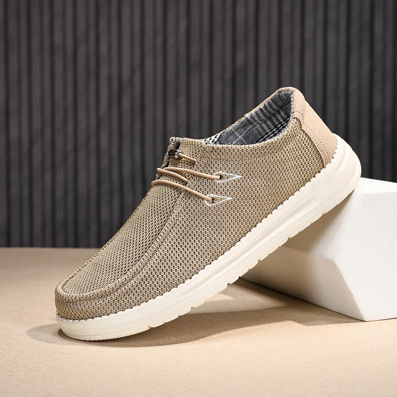 

New Summer Men Canvas Shoes Breathable Denim Canvas Casual Shoes Men Loafers Comfortable Ultralight Lazy Boat Shoes Big Size 48