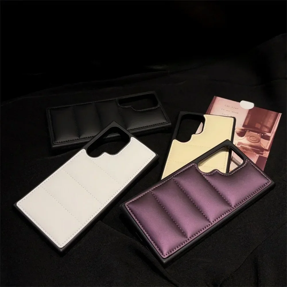 

Пуховик The Puffer Phone Case для Samsung Galaxy S24 Ultra S23 S22 Plus + однотонная противоударная защитная мягкая задняя крышка