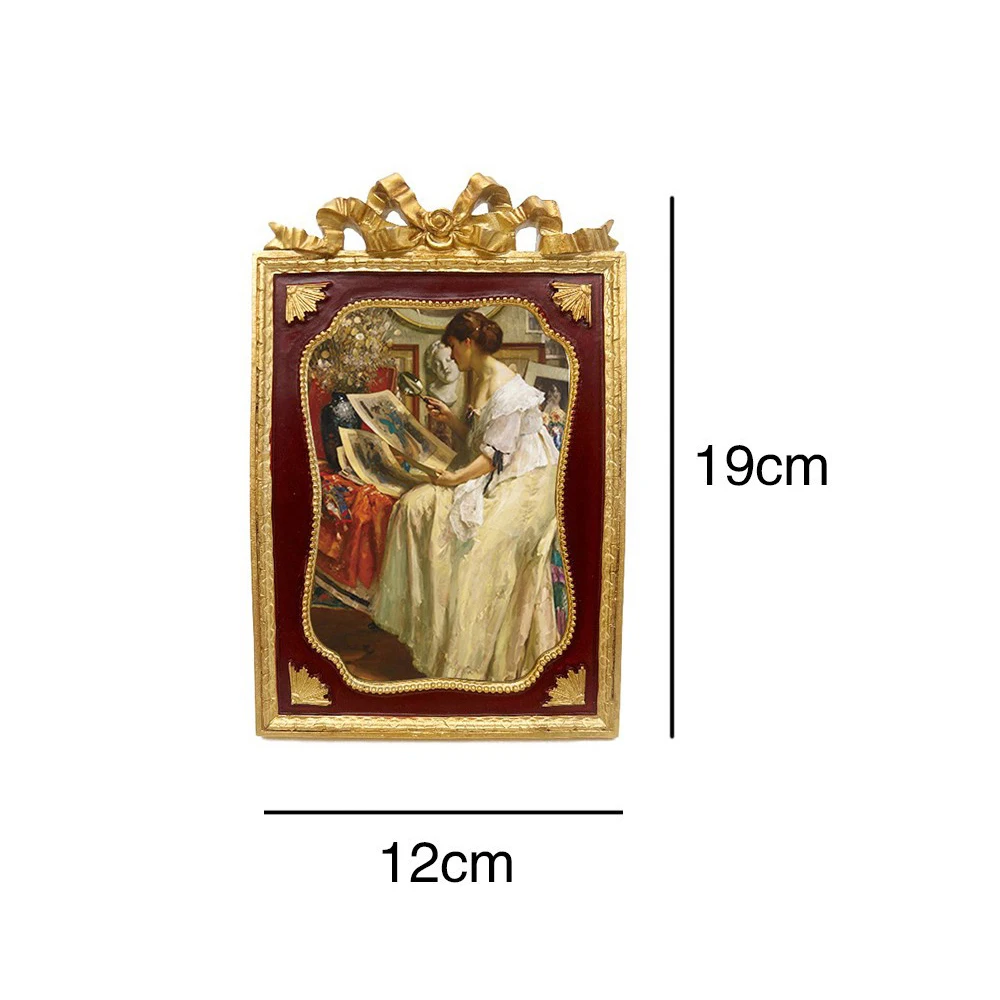 European Retro Gold Embossed Resin Photo Frame, Home Wall Decoration, Painting Art, Luxury Easel