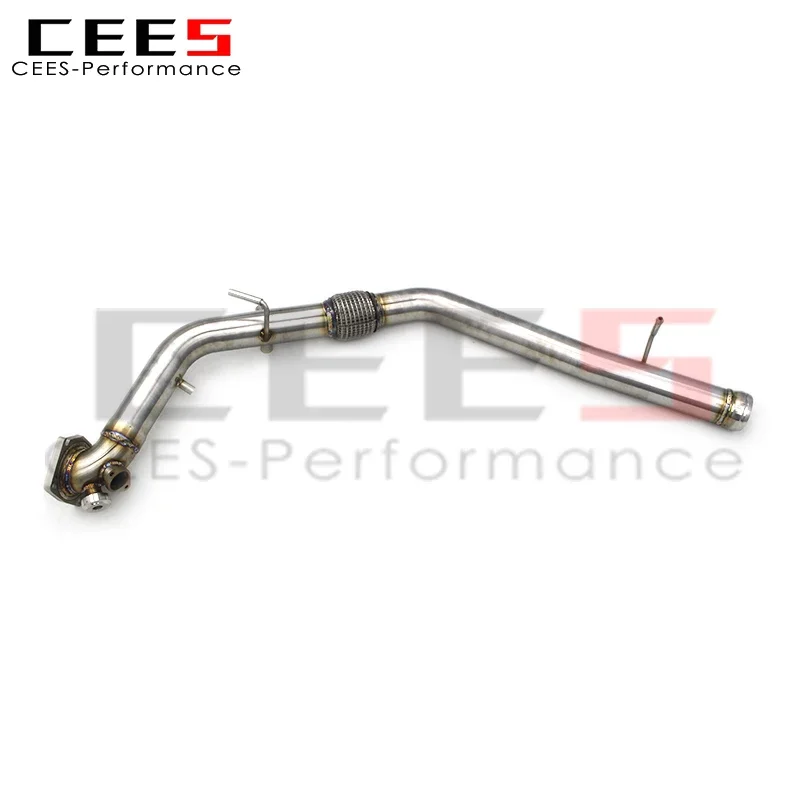 CEES with Free Flow Pipe Exhaust Downpipe for Jeep Wrangler Rubicon JL 2.0T 2018-2020 SS304 Sport Exhaust System