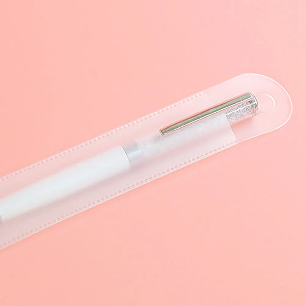 

10Pcs Pen Storage Bag Frosted Clear Pencil Holders Durable Organizer for Pens Makeup Jewelry Stationery Accessories