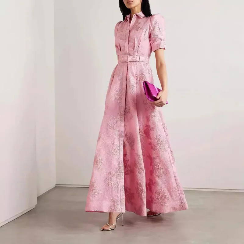 

French Elegant Dress 2025 Summer New Retro Temperament Fashion Slim Long Dress Vestidos De Mujer