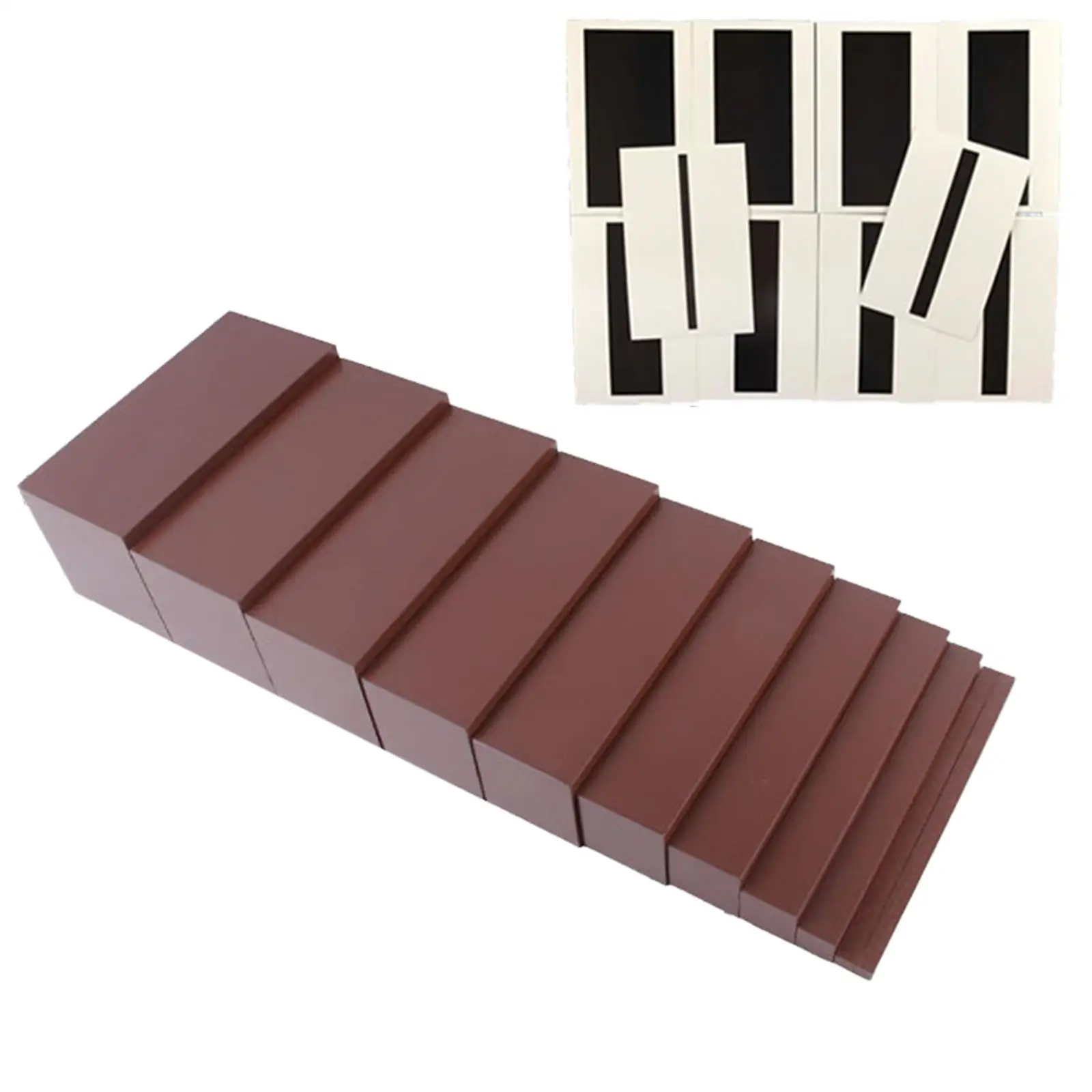 Montessori Brown Stair Wooden Prisms Building Toy Educational Sensory Game for Kids Motor Skills Development Early Learning Gift