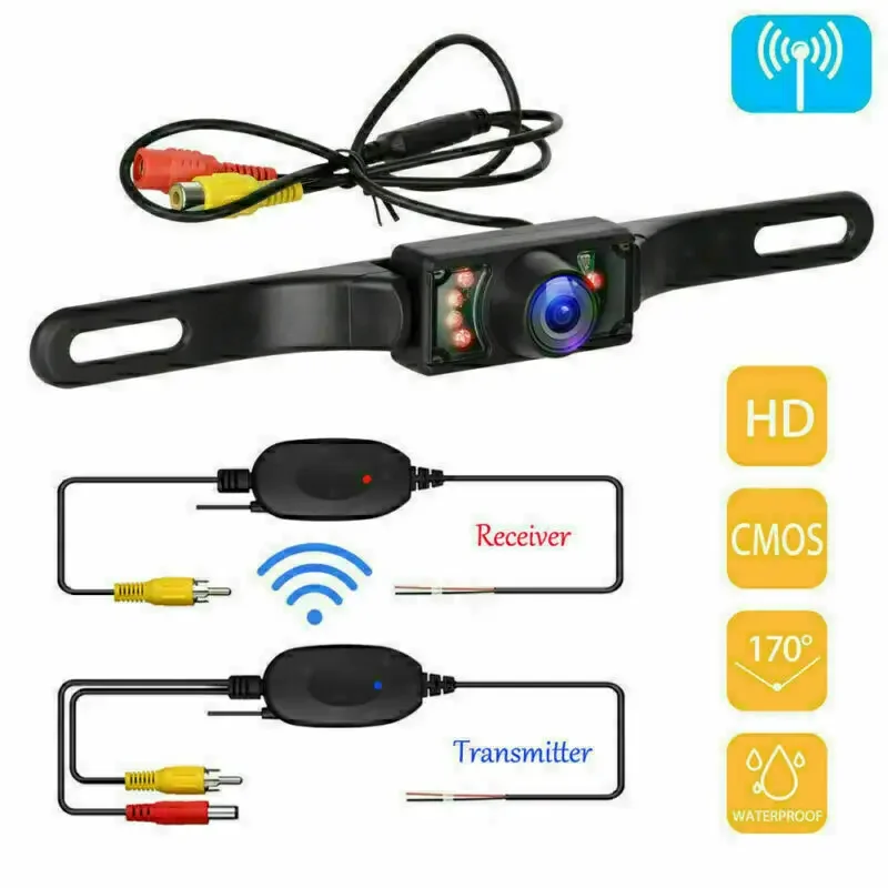 

2.4G Wireless Transmitter/Receiver + 7LED Car Rear View Reverse Back up Camera Kits