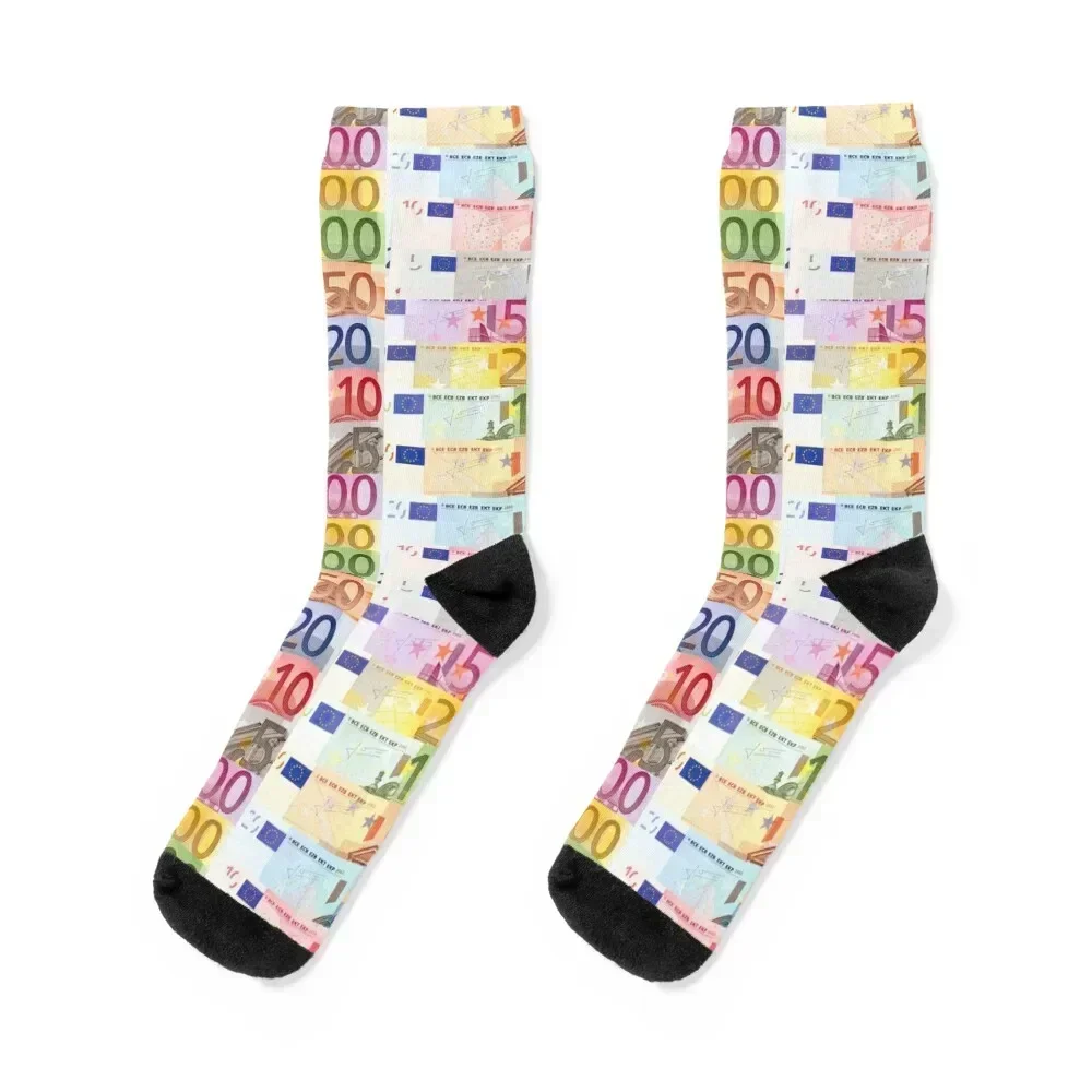 

euro banknotes European currency paper money Socks Running gym cotton Men's Socks Luxury Women's