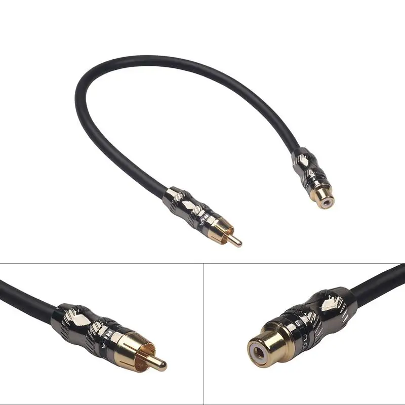 1 Feet RCA Adapter Audio Stereo Cable Hi-fi Sound Cable Extension for Tv to Surround Sound CDs Player to Amplifier