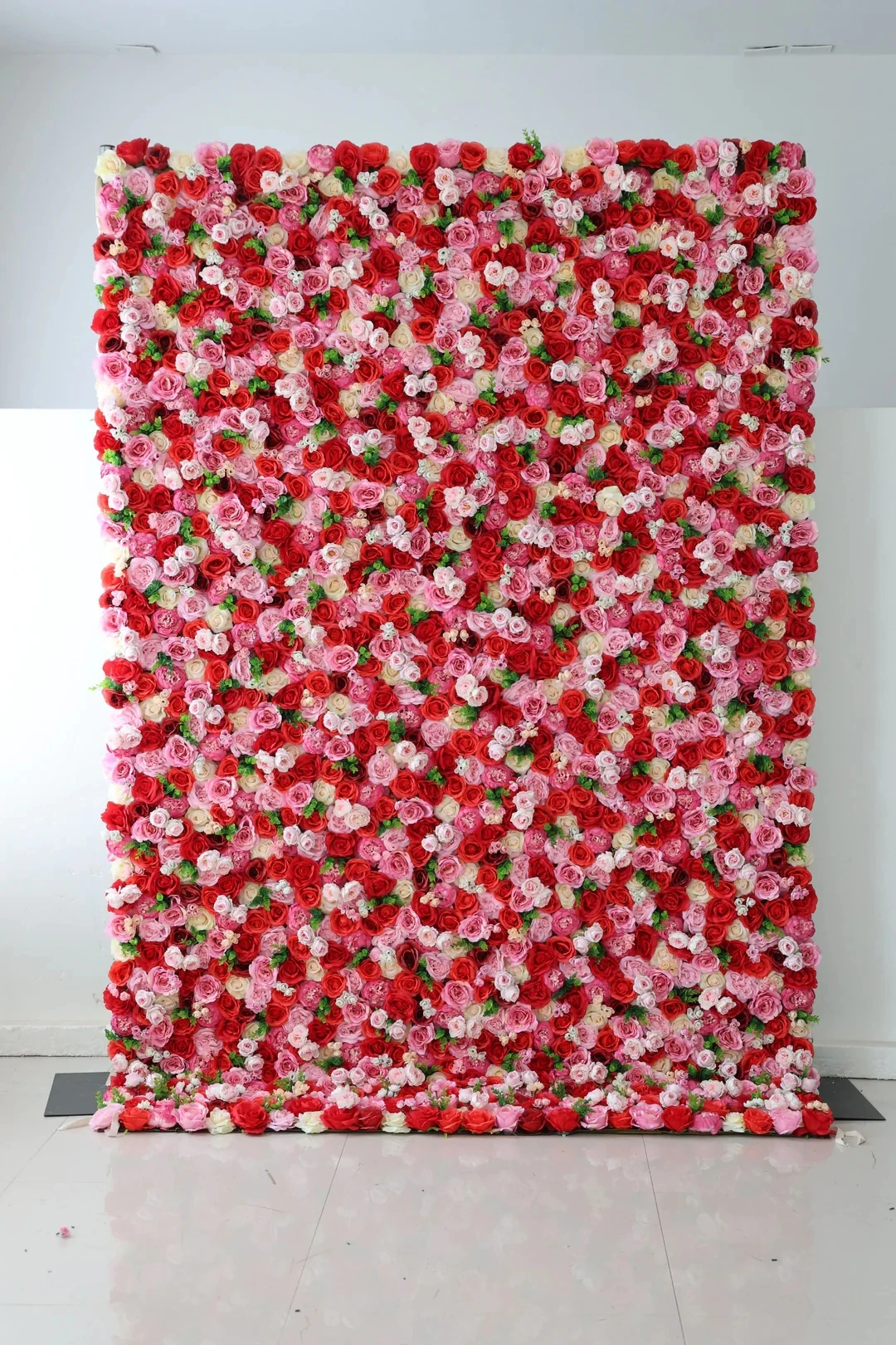 

Pink peonies and Mixed color roses Cloth Roll Up Flower Wall Fabric Hanging Curtain Plant Wall Event Party Wedding Backdrop