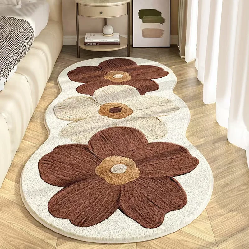 40x60CMFloralpatternedfauxcashmere bedsiderugsofa rug coffee table rugliving room rugwindow sill rugstain-resistant and durable
