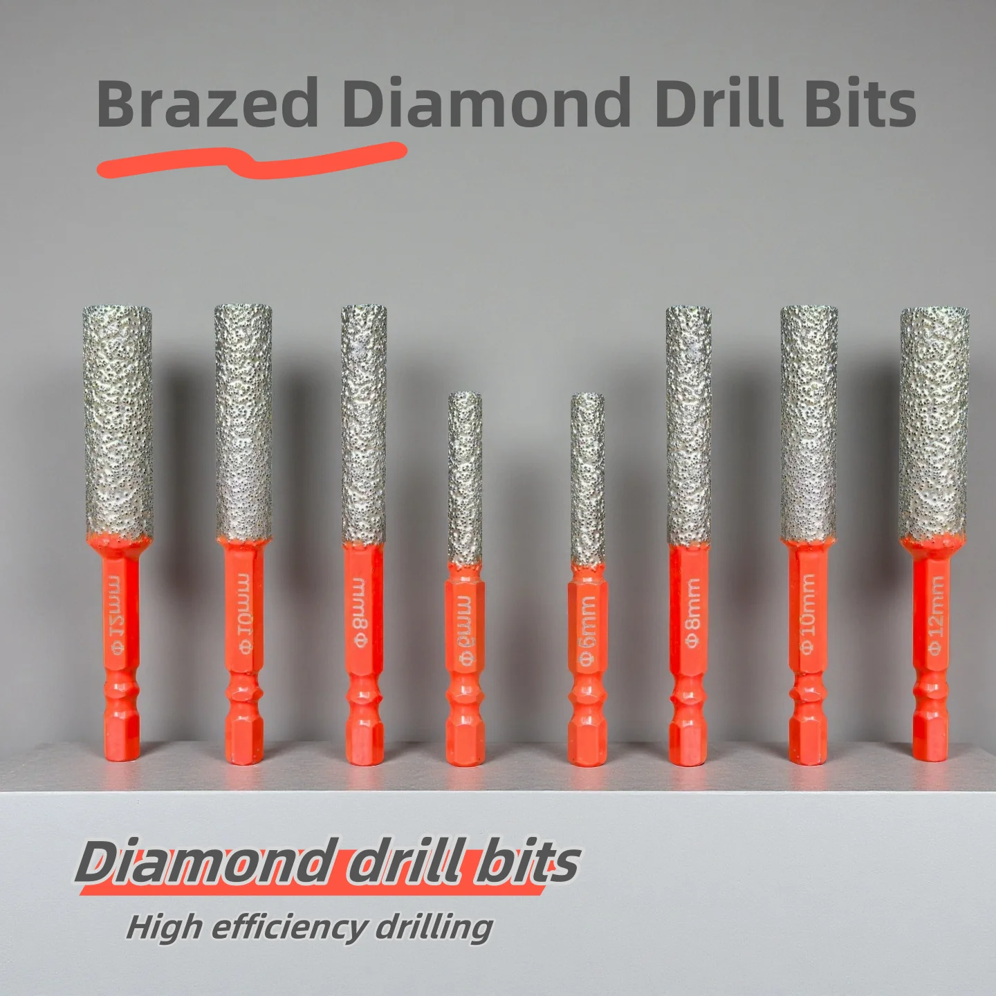 1/2/5/10Pcs Dry Diamond Milling Drill Bits Enlarging Hole Dry Drilling Core Bit 6/8/10/12mm Granite Edge Grinding Drilling Tools