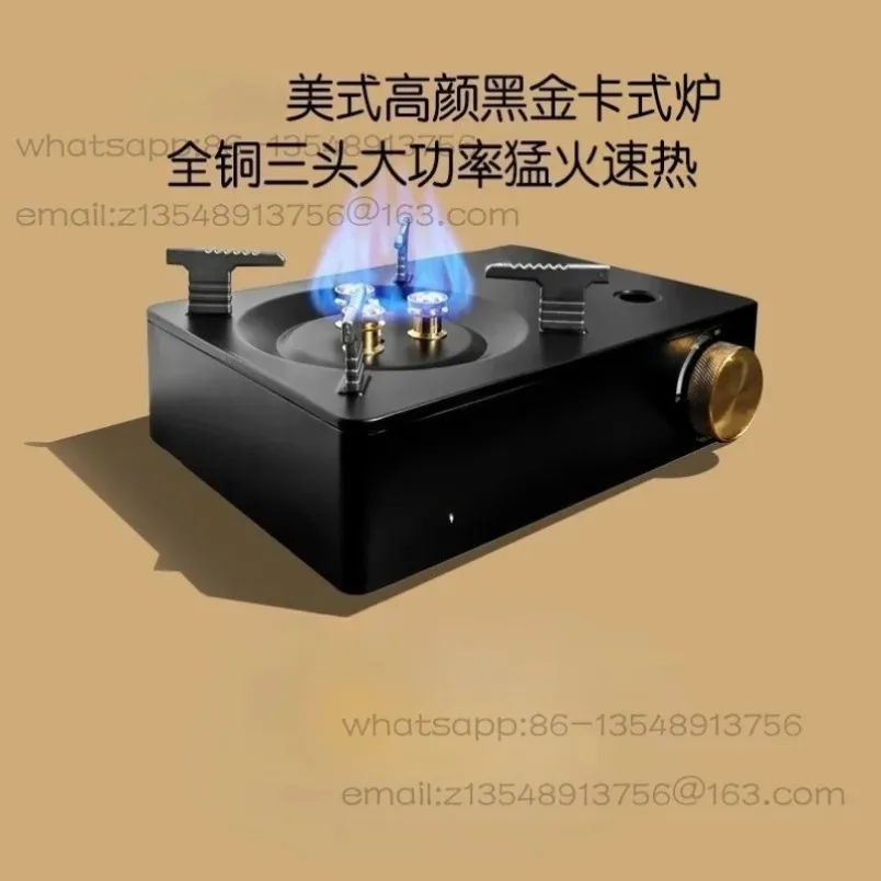 3‑Burner High Power Butane Gas Stove Portable Outdoor Camping Cooker for Boiling Water Coffee Baking Pan