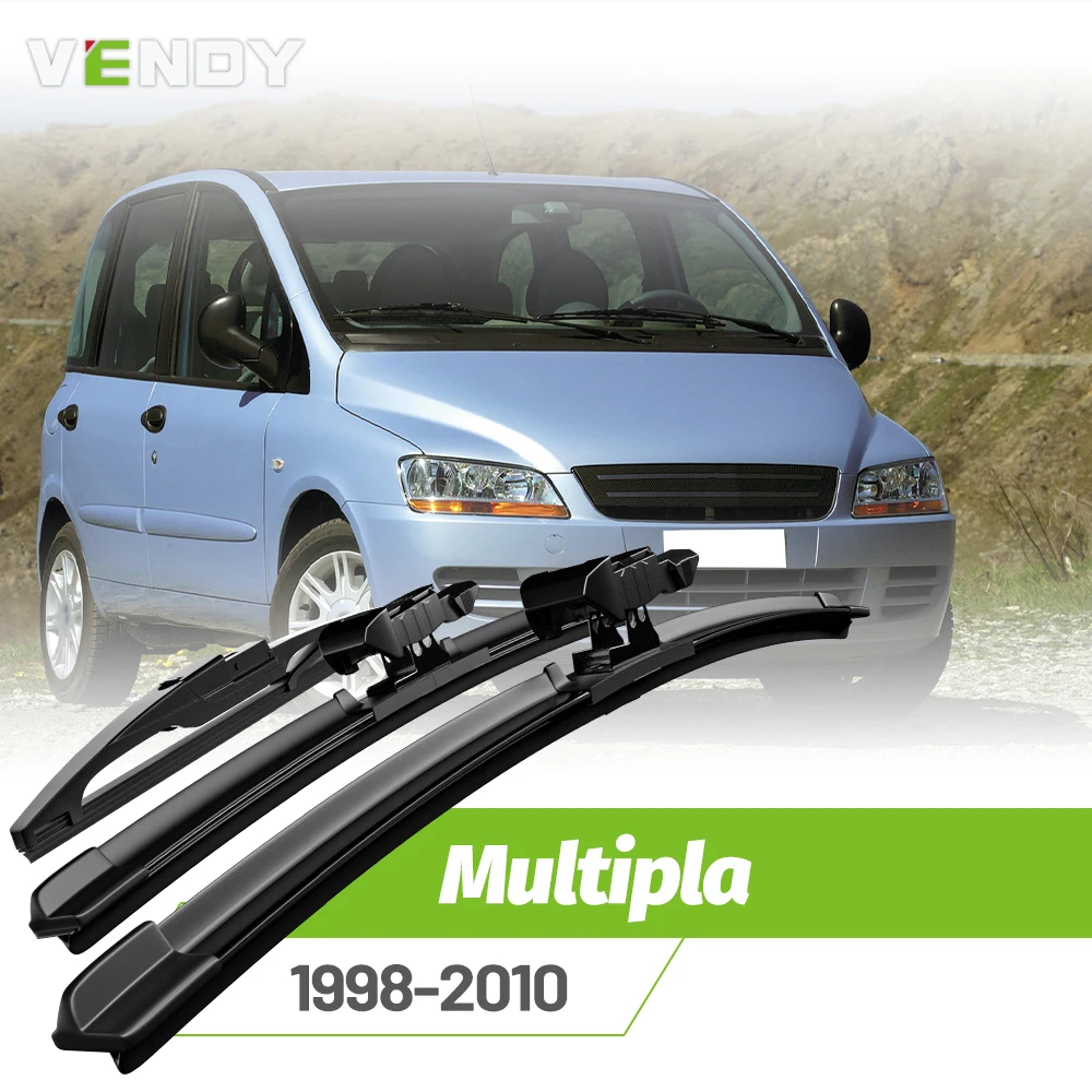 Front & Rear Wiper Blades Set For Fiat Multipla 1998-2010 Windshield Windscreen Window Rain Brushes 24"+22"+14"