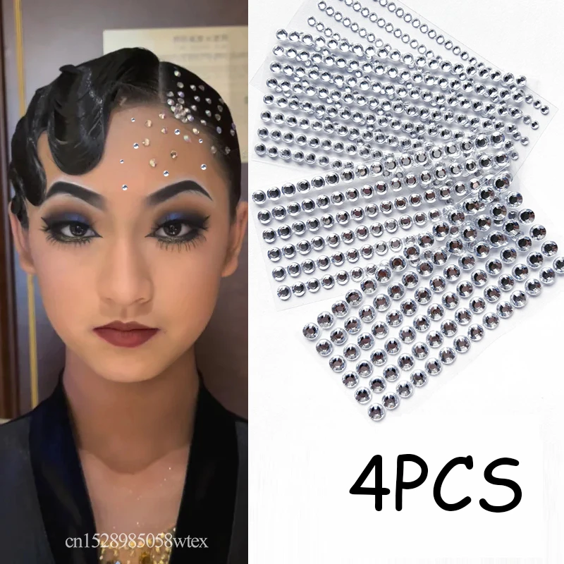 Latin Dance Specific Bright Diamond Hair Facial Decorations Girls Flamengo International Standard Dance Competition Accessories