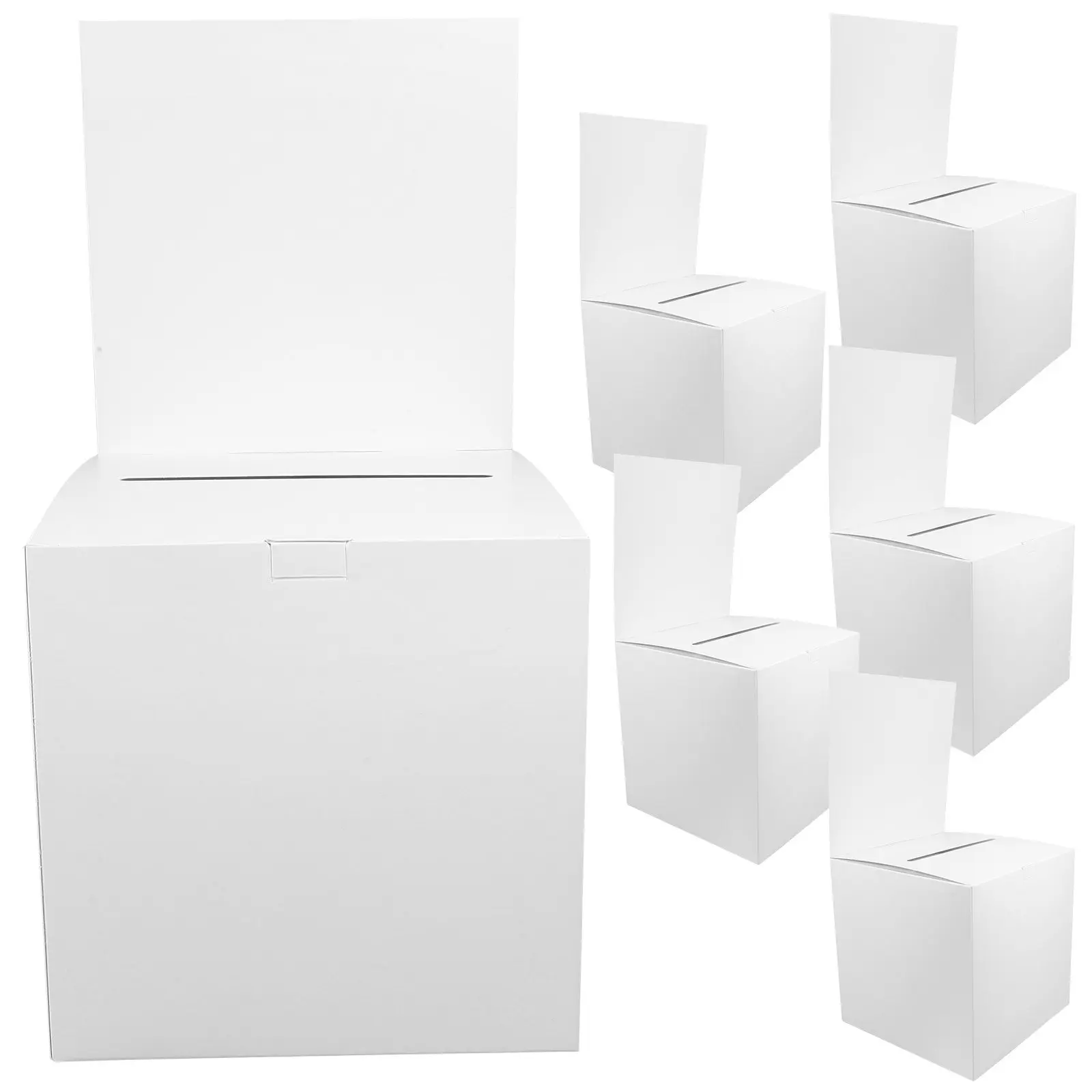 6 boîtes à tombola en papier, multifonctionnelles, pour loterie, dons et bulletins de vote, idéales pour les réunions de bureau, les fêtes et les soirées jeux.