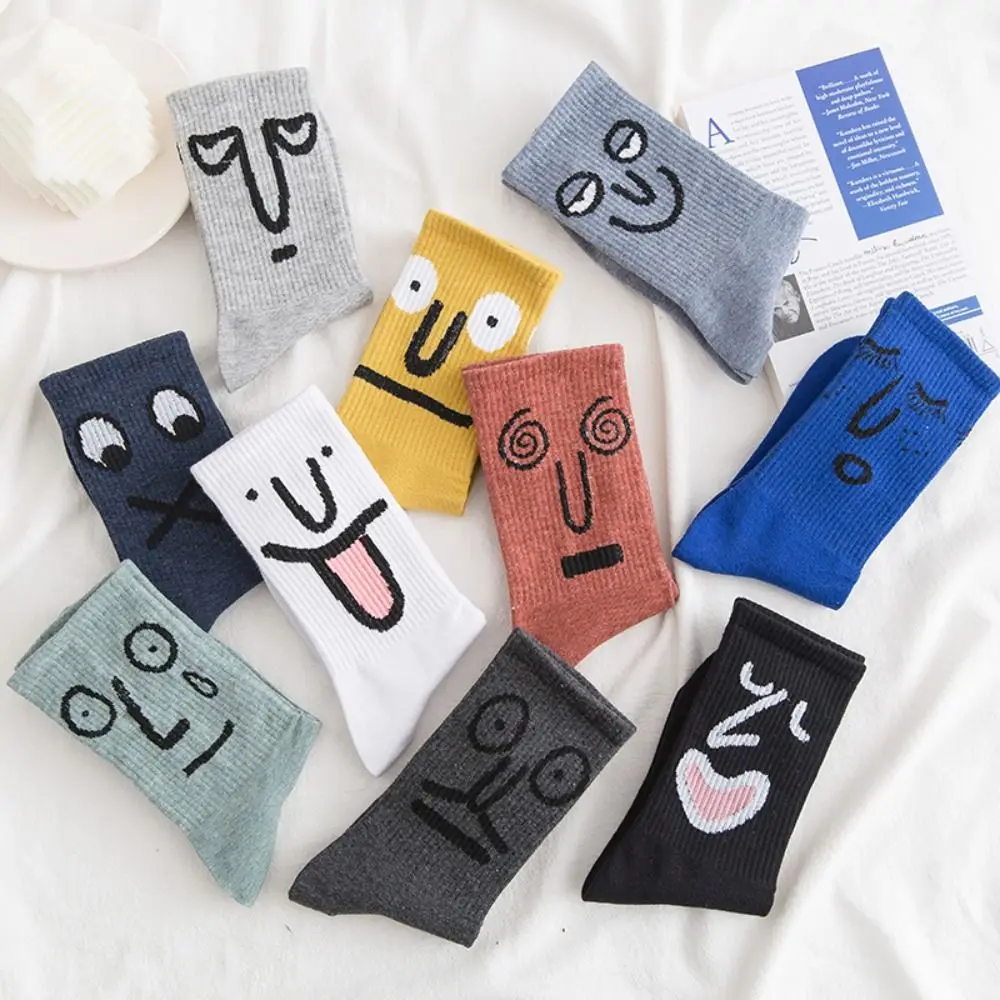 Fashion Art Graffiti Socks Unisex Funny Harajuku Creative Sports Breathable Middle Tube Socks Female Male Kawaii Hosiery