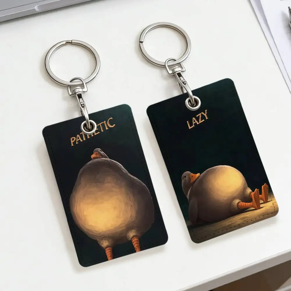 

Quackin Duck strong School rectangular keychain Bus house access card protective cover PU leather ID Best sellers